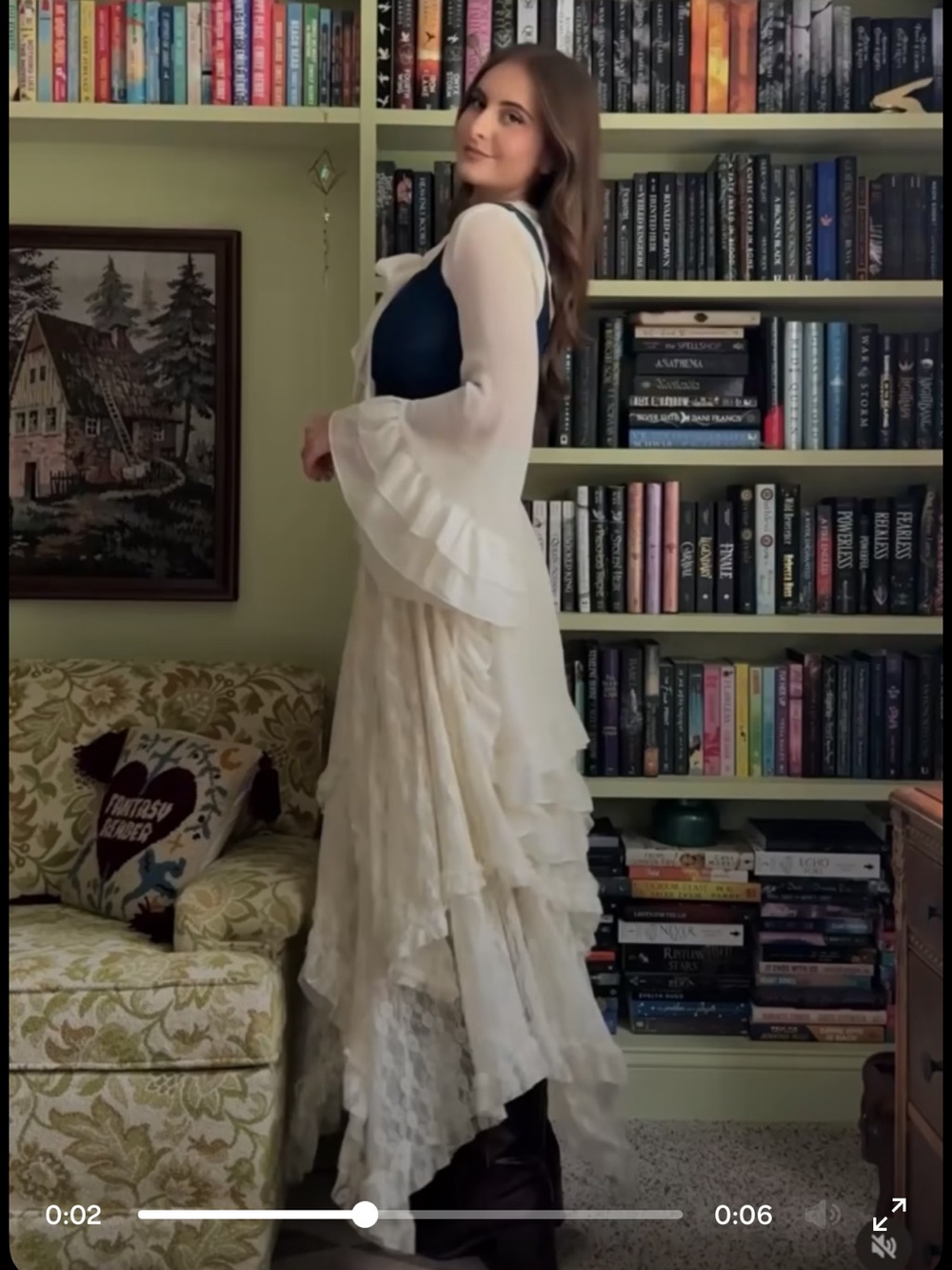 Asymmetrical lace layered fairy skirt m - Picture 2 of 14